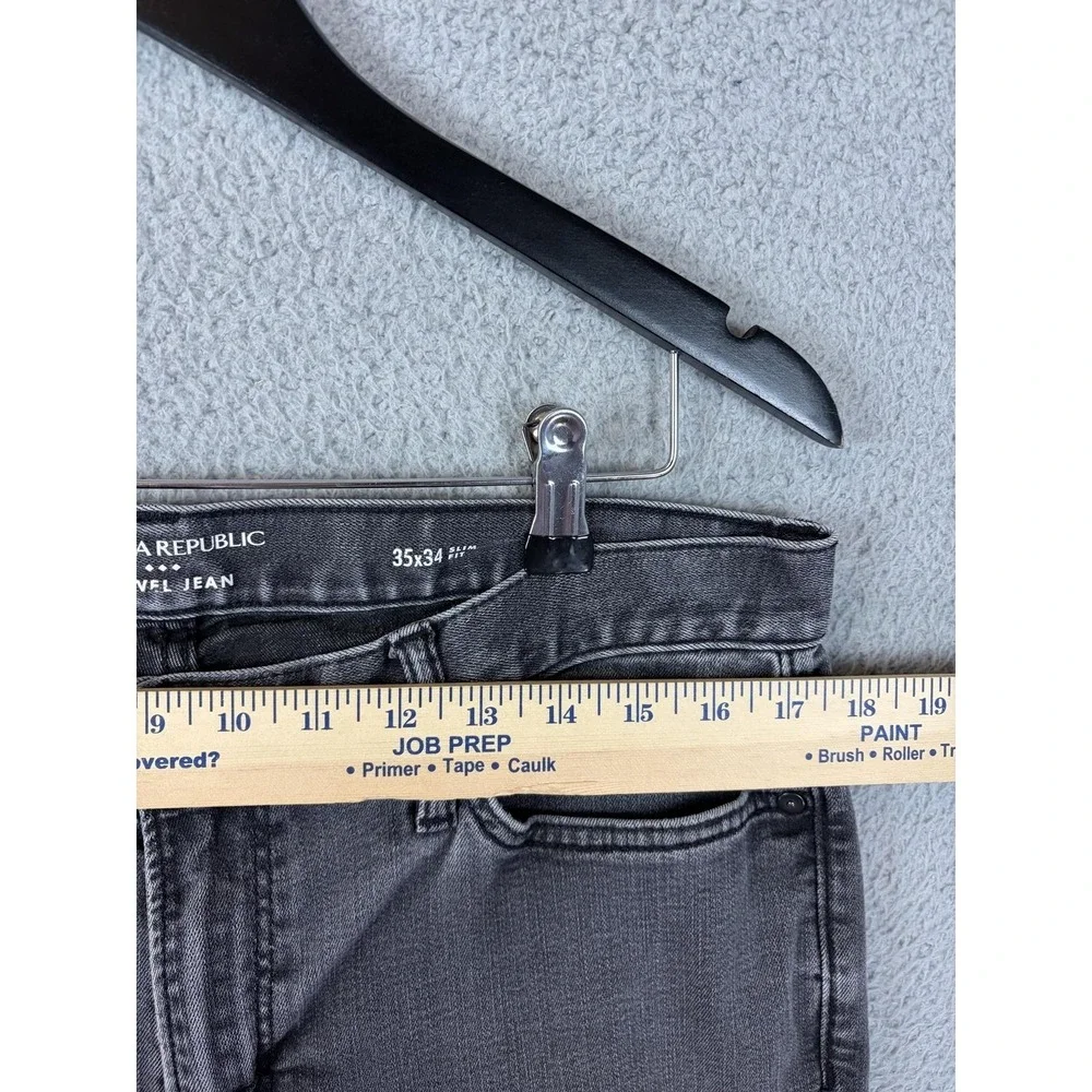 Banana Republic Travel Jean Jeans Mens 35x34 Gray Medium Wash Slim Stretch Denim